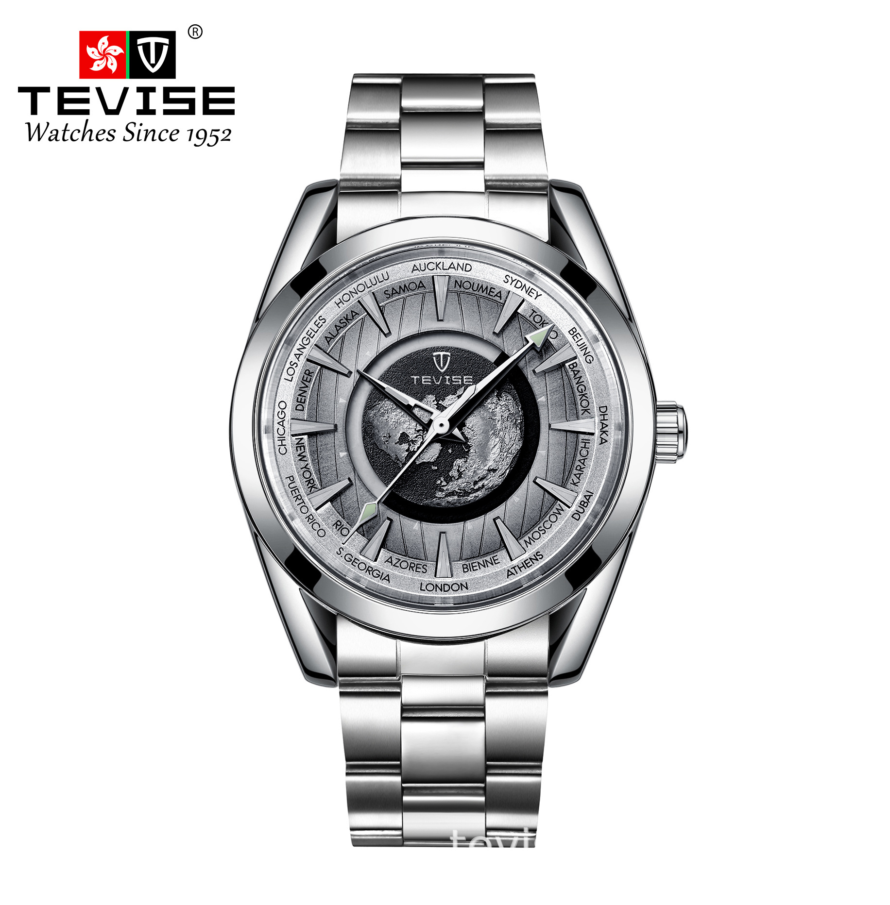 Swiss TEVISE Mens Automatic Mechanical Watch, Waterproof with Steel Strap Men Luxury Watch Mens Wtainless Wrist Watches Waterproof Wristwatch with box
