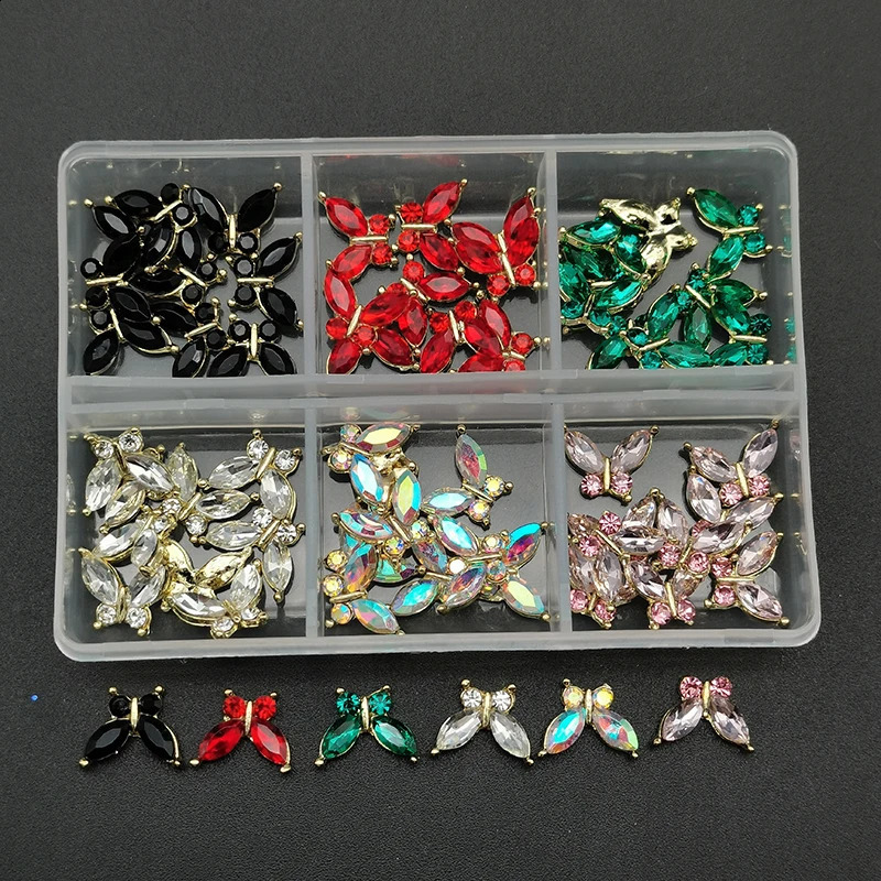 1Box 3D Nail Rhinestones Heart/Planet Nail Charms Jewelry Glass Luxe Nail Parts Diamond Crystal Nails Art Decoration Accessories 241226