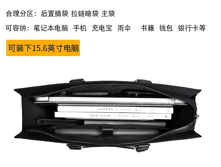 Oxford waterproof briefcase for mens business computer bag 241225