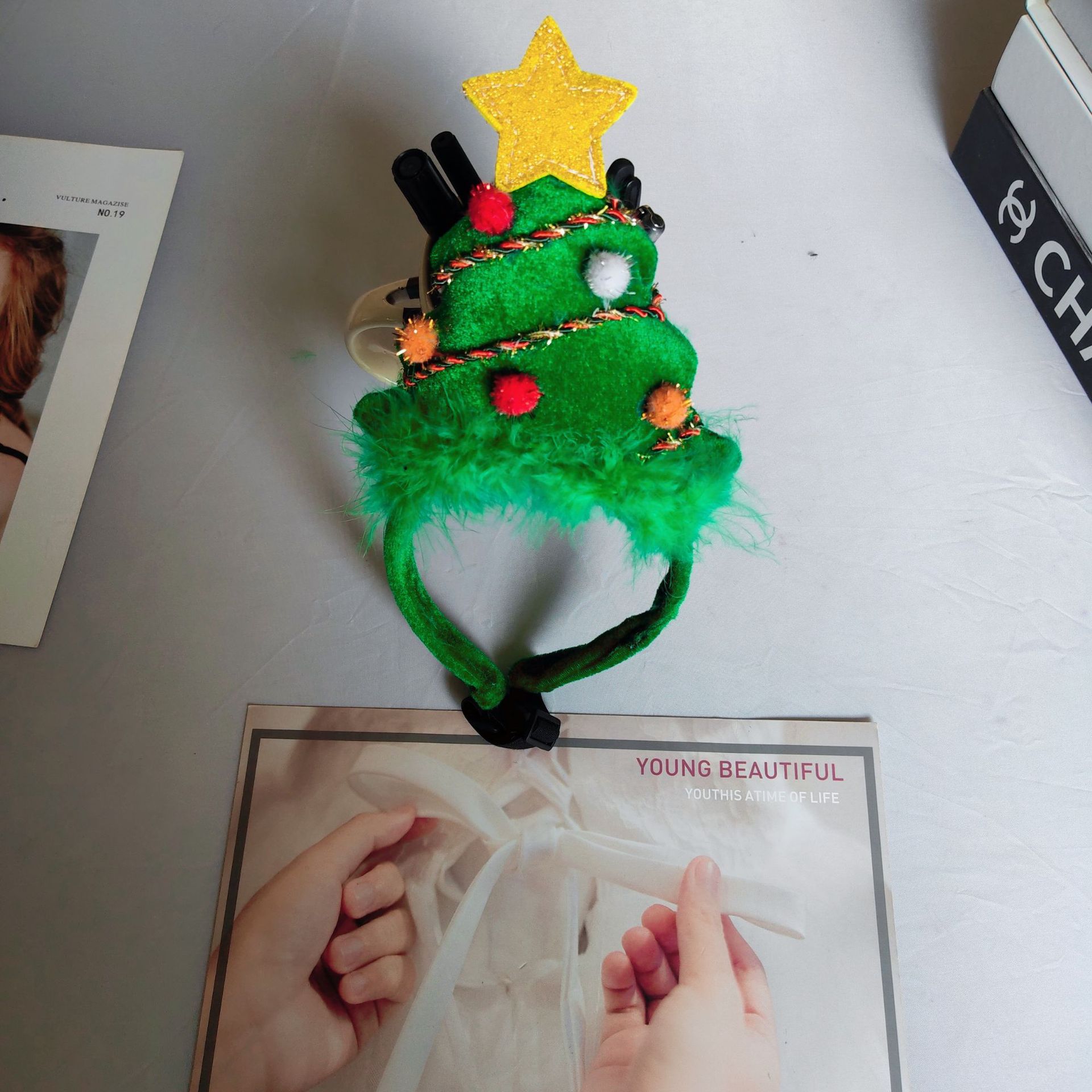 Christmas headdress headband Christmas tree headband, cute party holiday internet celebrity exaggerated and funny photo props