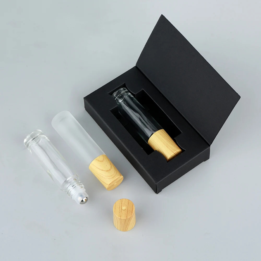 20Pcs 10ml With packaging box Glass Roll on Bottle for Essential Oils Refillable Perfume Bottles with Roller Ball 241225