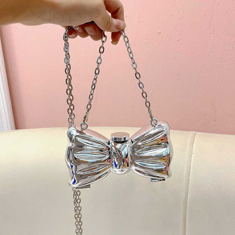 Minimally Butterfly Bow Acrylic Bag Exquisite and Compact Lipstick Key Fashionable Banquet Crossbody Bag Evening Bags 241226