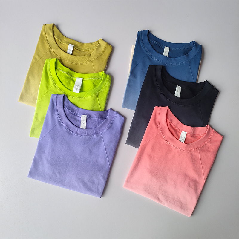 Seamless Yoga Shirt Fiess Short Sleeve Crop Top Workout Tops Gym Clothes For Women Running Gradient Sport T-Shirts