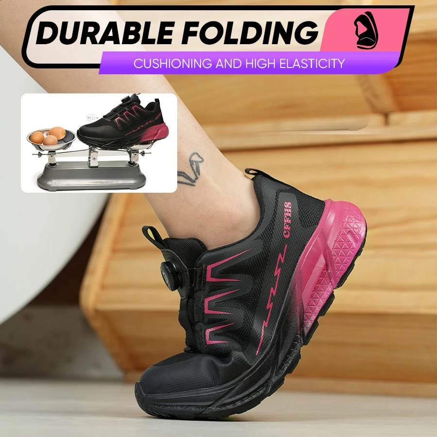 Comfortable Steel Toe Safety Shoes for Women Anti-puncture Work Shoes Female Breathable Shoes Indestructible Work Safety Boots 241226