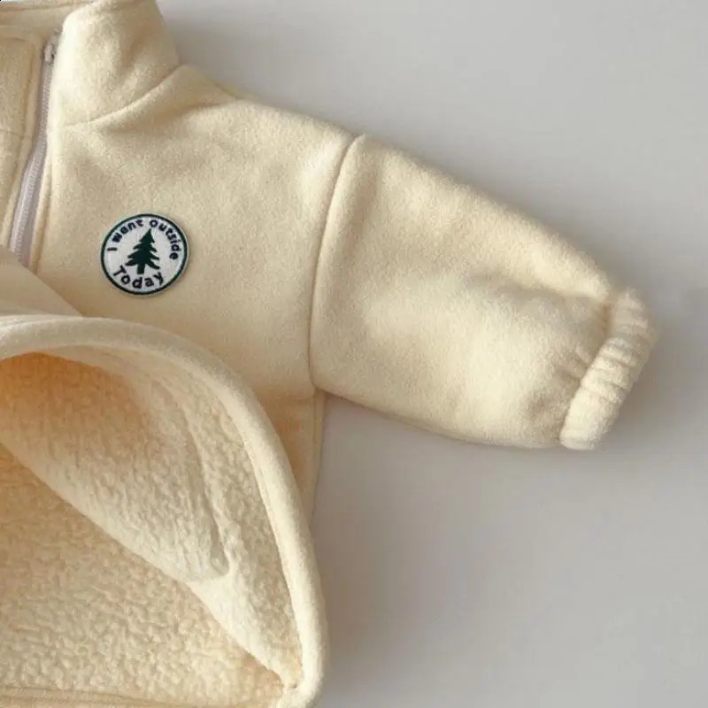 Autumn Baby Boys Clothing Sets Children Thicken Plush Clothes Girls Solid Cotton High Collar Tops Pant 2 Pieces Suits 241225