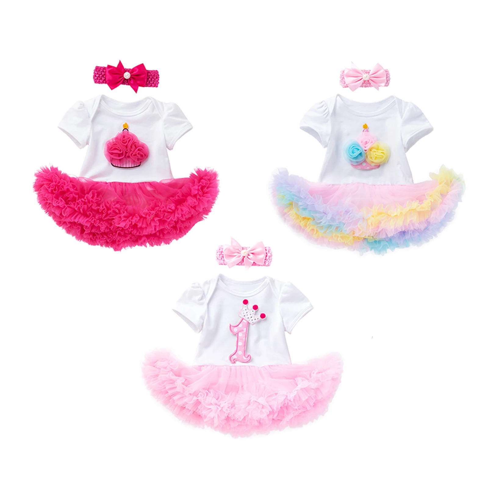 Baby Girl Clothes TUTU Short Sleeve Romper Dress Princess Girls Clothing Sets Cotton MultiColor Summer Style 241225