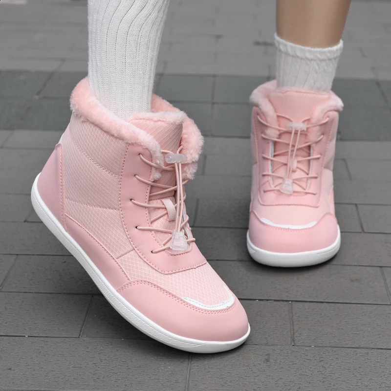 Winter Barefoot Boots Women Winter Snow Boots For WomenPlush Warm Ankle Shoes Non-slip Outdoor Waterproof Hiking Shoes Plus Size241226