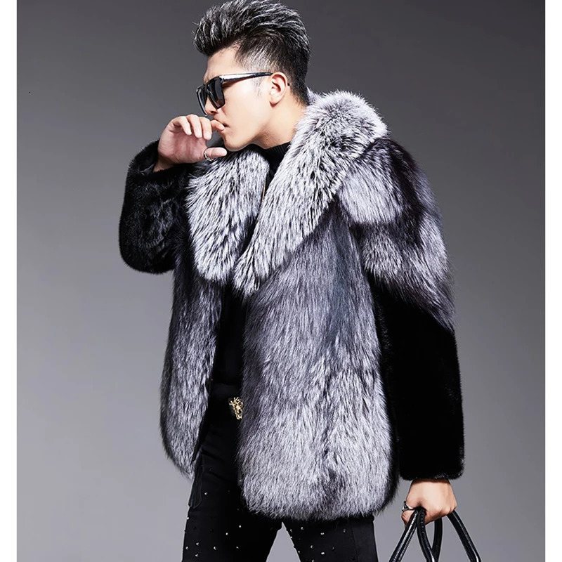 Mens short fur coat winter warm fat jacket loose casual mink 241223Z