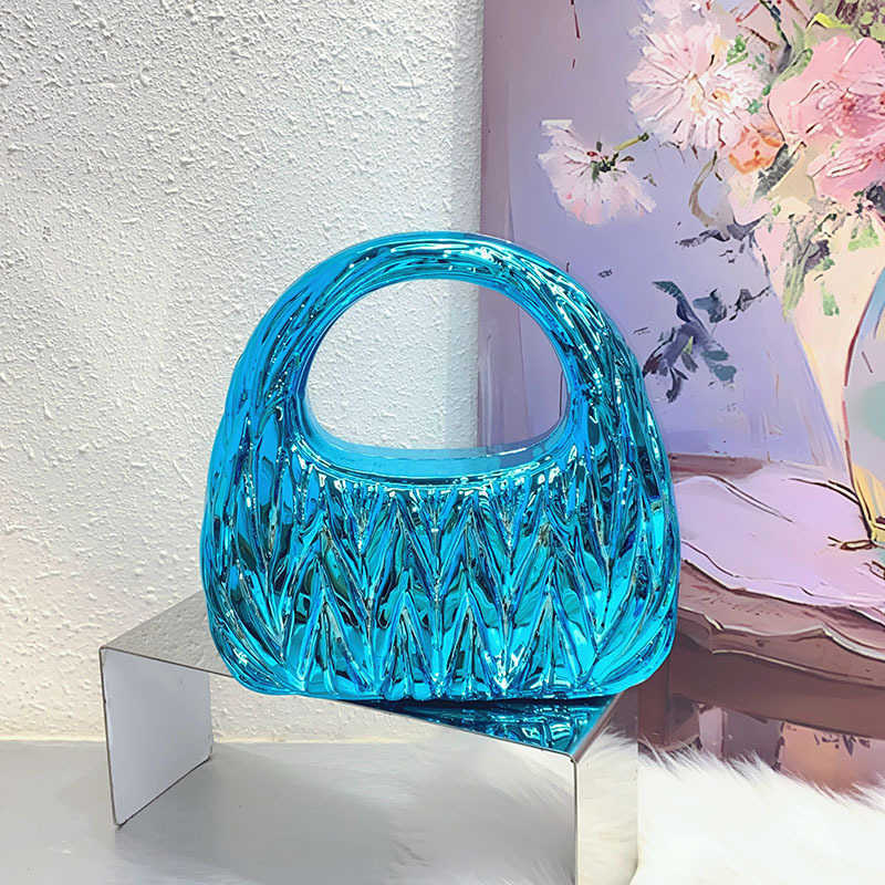 Creative Acrylic Bag Fashionable Pleated Cloud Evening Bags Versatile Light Luxury Personalized Banquet Handbag 241226