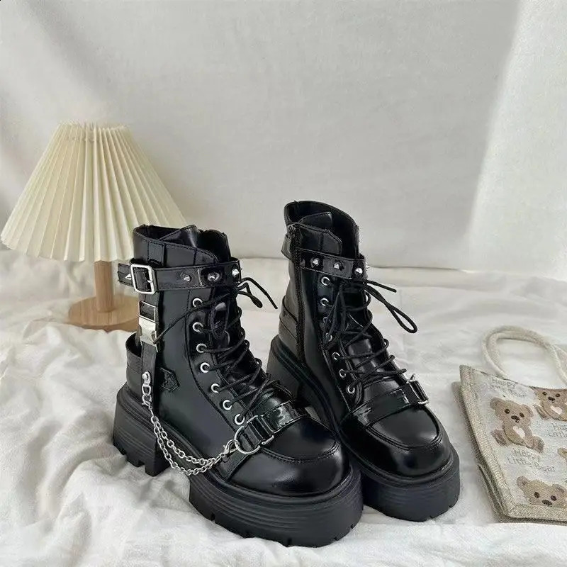Autumn Personalized Thick Bottom Gothic Boots Sweet Cool Style 241226