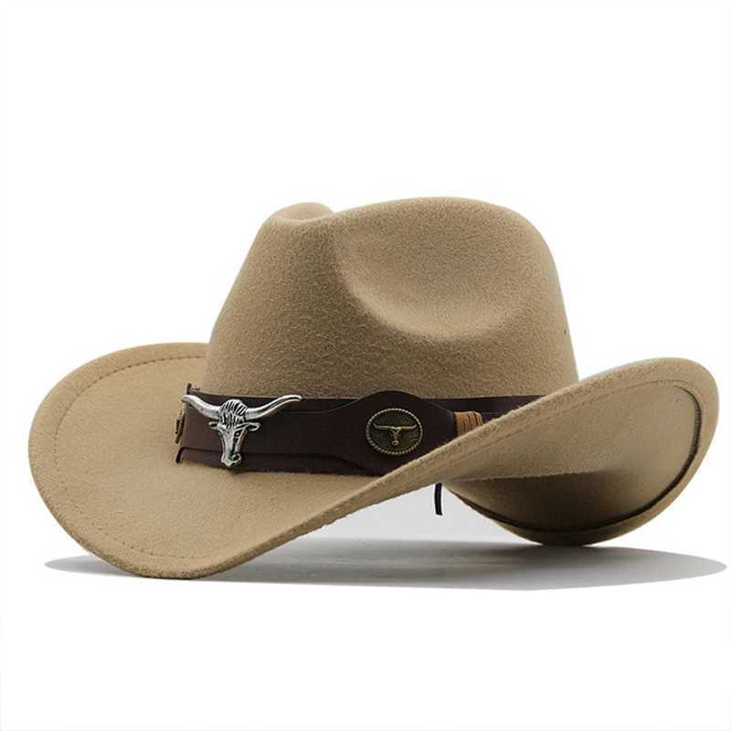 Western Cowboy Hat Roll Brim Cowboy Girl C Cowboy Jazz Fedora Hat Felt C with Cowboy Band Boys and Girls W241225