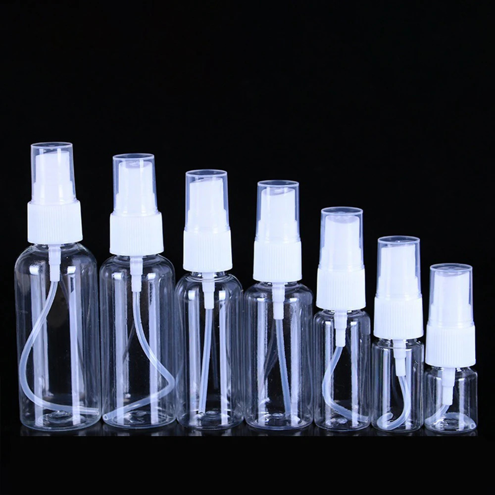 50PCS 10/20/30/50/60/100ml Fine Mist Clear Spray Bottles with white Pump Spray for Essential Oils Travel Perfume Refillable Bott 241225