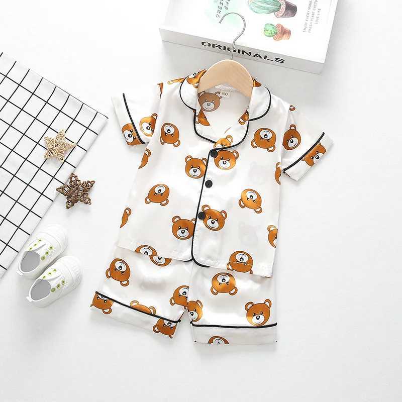 Clothing Sets New Baby Boys Clothes Suit Summer Children Girls Sleepwear Shirt Shorts 2Pcs/Sets Kids Pajamas Toddler Fashion Cartoon CostumeY241225L8Z