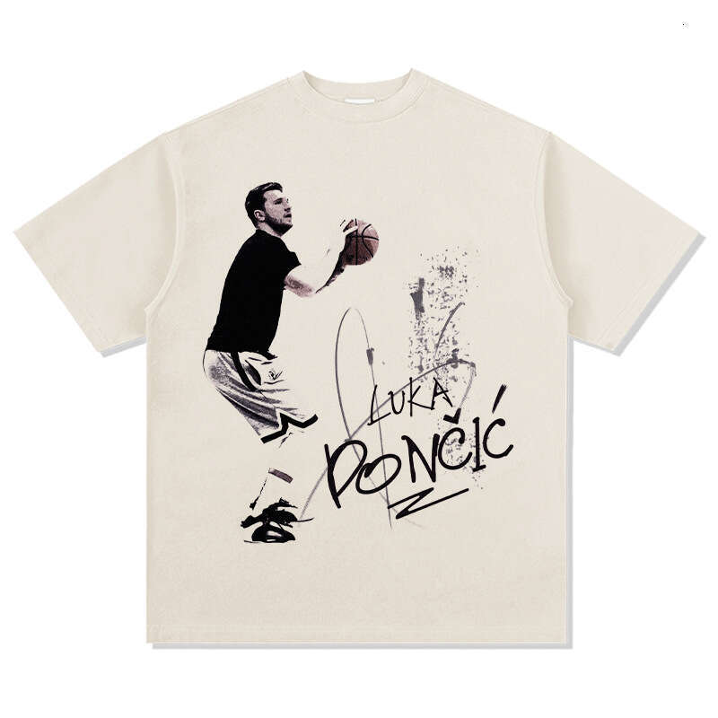 LukaDoncic printed short T-shirt, long sleeved round neck hooded sweatshirt, American style
