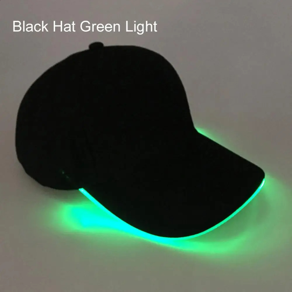Peaked Cap Fashion Hat Unisex Solid Color LED Luminous Baseball Christmas Party Peaked Cap 241226