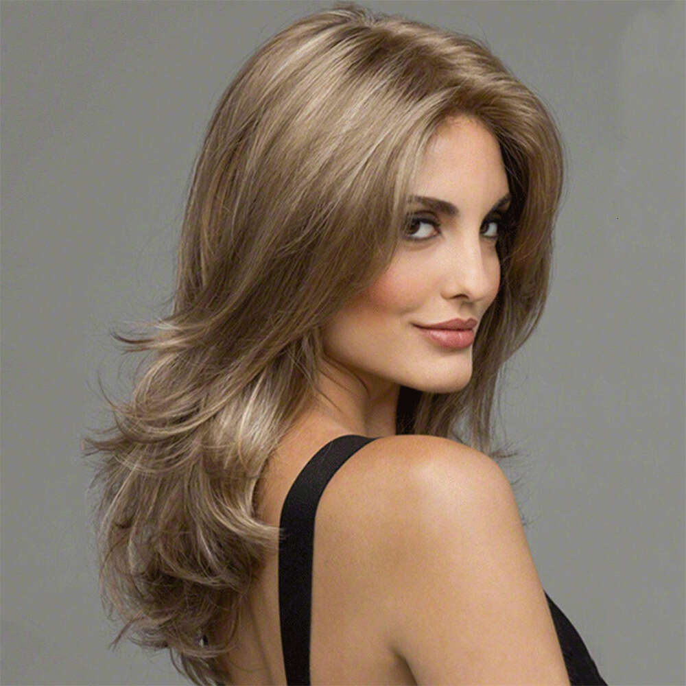Ladies' Fashionable Mid With High Temperature Silk, Medium Length Wig For Any Face Shape Kq1 Kq1