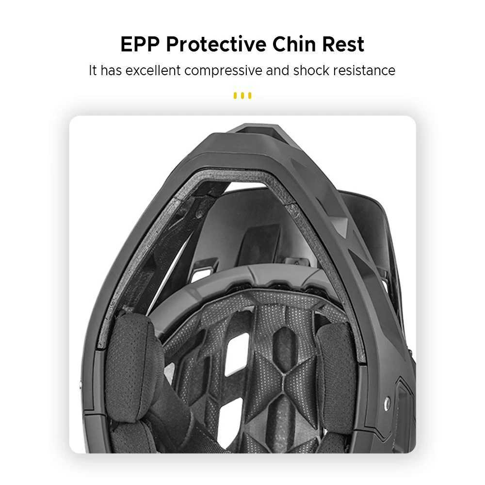 Full Face Mountain Bike Helmet Adult Racing Downhill Helmet Equipped with EPP Chin Support for Adults Mountain Bike CyclistXJ241226