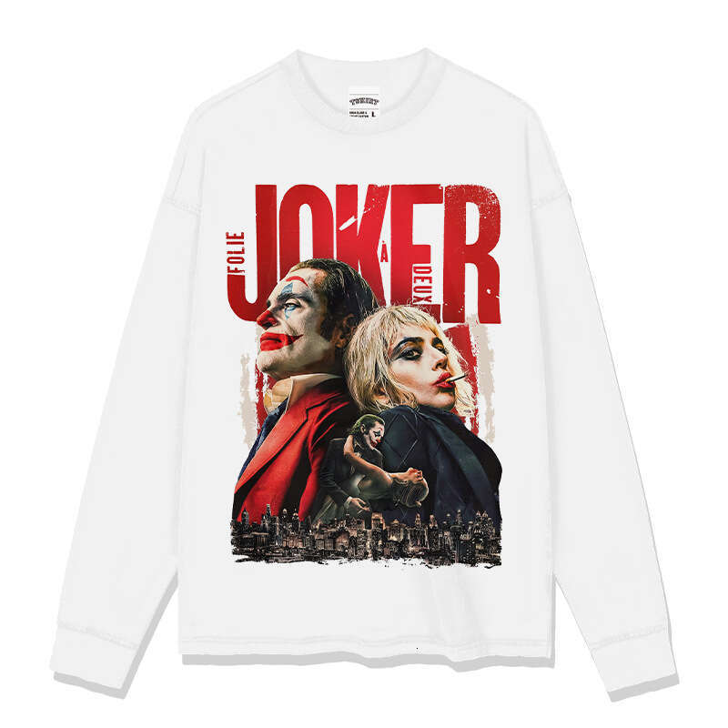 American Joker JOKER printed short sleeved T-shirt, loose and versatile, pure cotton round neck hooded sweatshirt