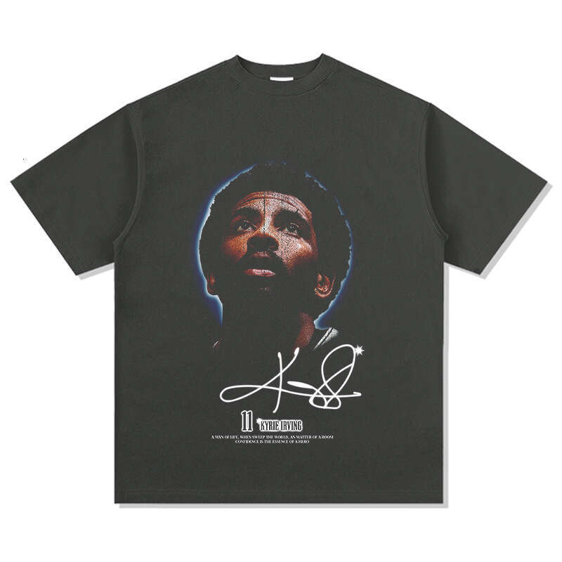 BC Irving Big Head Printed American T-shirt Short Sleeve Pure Cotton Round Neck Hoodie for Men and Women