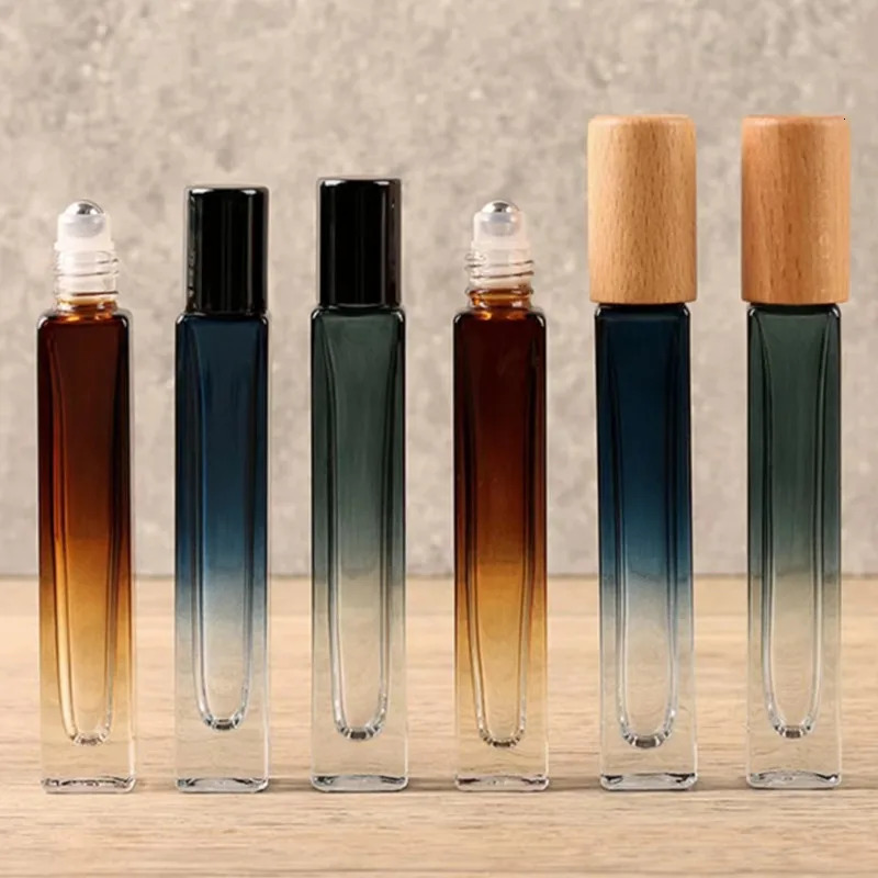 10ml Thick Glass Perfume Spray Bottle Sprayer Atomizer Travel Refillable Square Roll on Bottles Empty Essential oil bottle 241225