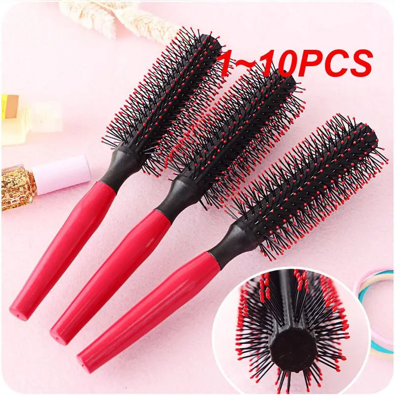1~10PCS Hair Round Hair Comb Curling Hair Comb Brush Professional Plastic Handle static Hairdressing Salon Styling Tools 241225