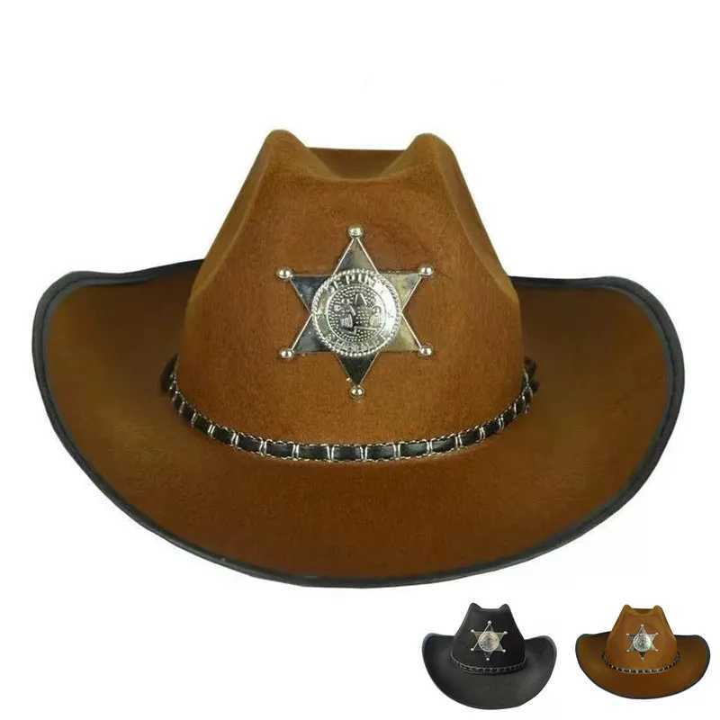 New Soft Candy Western Cowboy C Retro Big Edge Gentleman Cowboy Girl Jazz Hat Holiday Party Role Playing Sunset Travel Beach Hat W241225