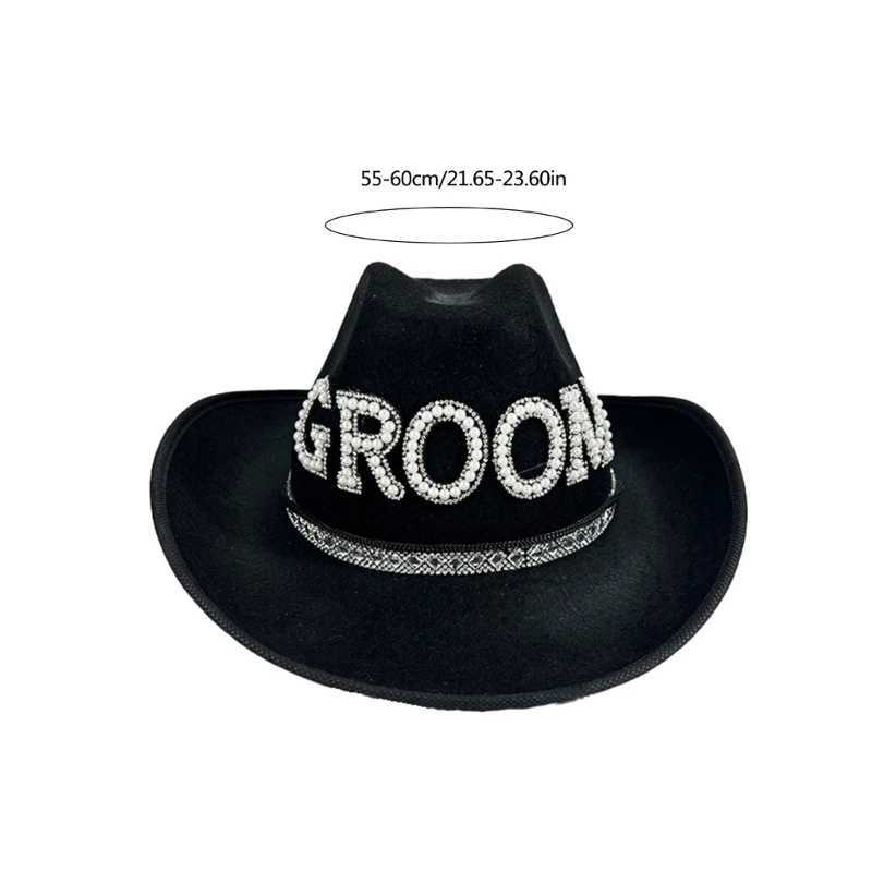 Rhinestones bridal hat with artificial pearl bridal shower denim hat carnival party photography hat W241225