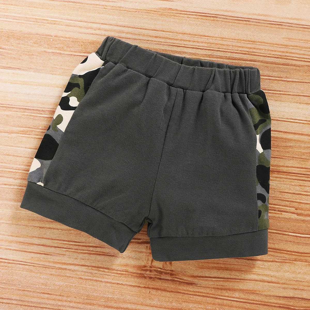 Clothing Sets Newborn Baby Boys 2PCS Clothing Set Camouflage Hooded Vest+Shorts Cool Infant Boy Summer Outfits for Infant Baby Boy 0-18 MonthsY2412254