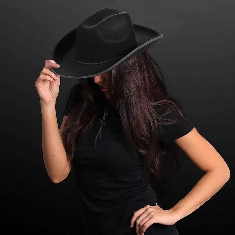 Cowboy hat felt printed hat performance hat Western cowboy hat single girl hat Botai party costume studio W241225