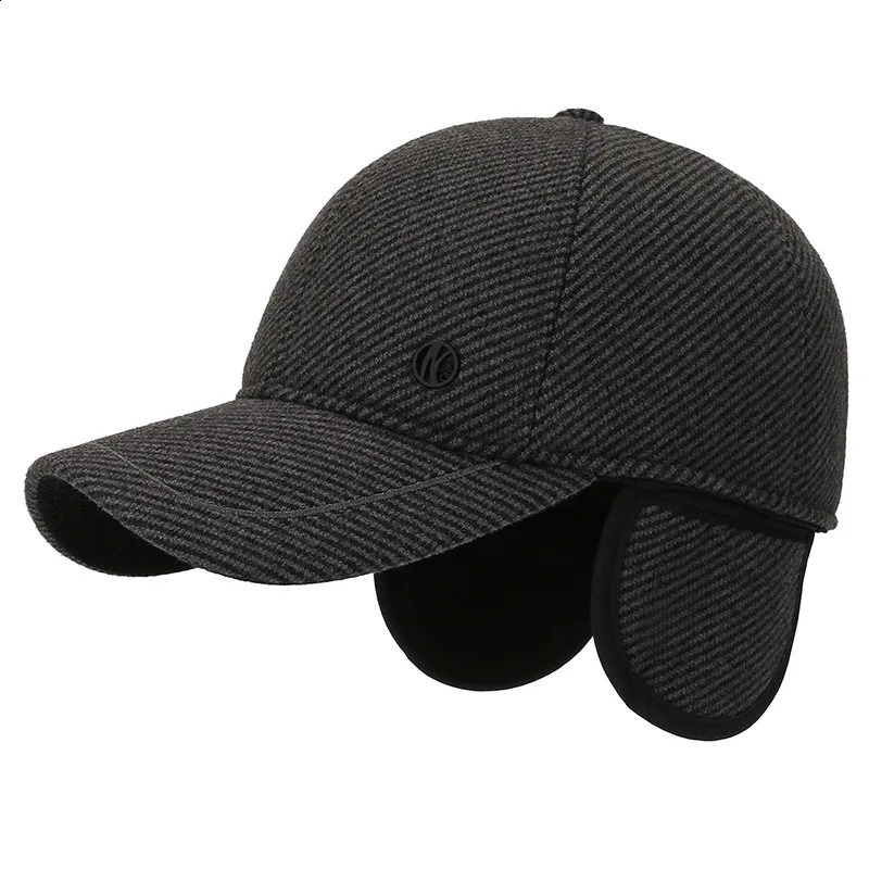 Auturnn Thick Warm Men Winter Baseball Cap With Ear Flaps Ideal choice for Gifts 241226