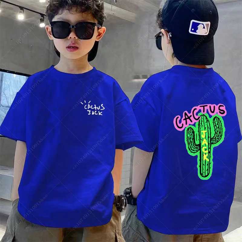 T-shirts 2024 Rapper Cactus Jack Graphic Cotton T Shirt Kid Boy Girls Hip Hop Tee Fashion Short Sleeve Shirt Summer Oversized Cotton Tops Y241226BX18