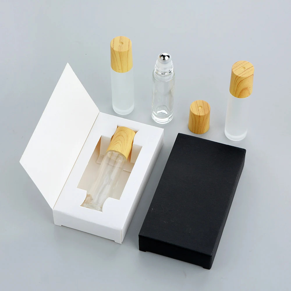 20Pcs 10ml With packaging box Glass Roll on Bottle for Essential Oils Refillable Perfume Bottles with Roller Ball 241225