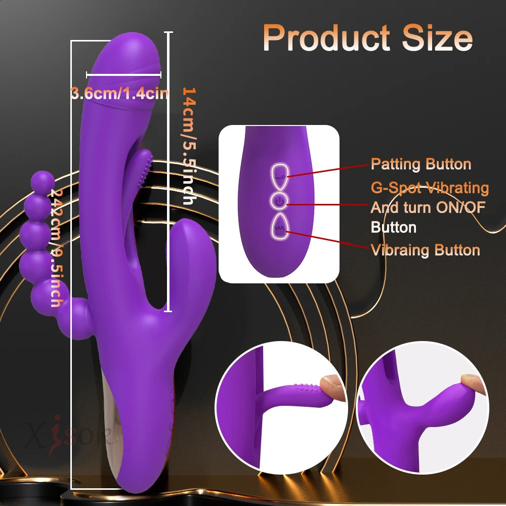 Tapping Rabbit Vibrator for Women Flapping Vagina GSpot Female Masturbator Clitoris Anal Stimulator Adult Sex Toy 241226