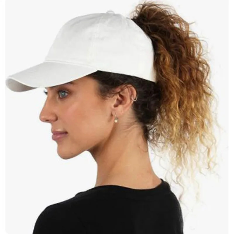 Solid Color High Ponytail Baseball Cap for Women Girls Sport Running Golf Tennis Caps Bundle Hair Tie High Messy Bun Ponycap 241226