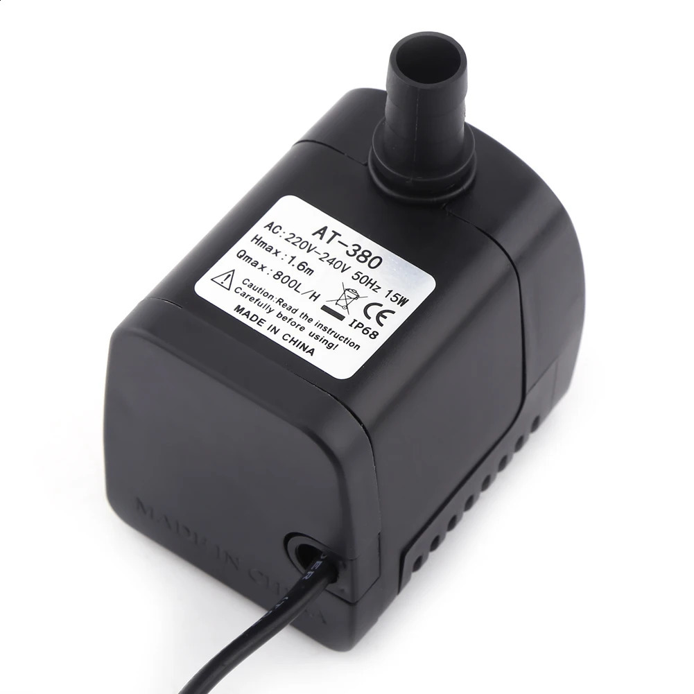 Plastic 220V 15W 800L/H Fountain Fish Aquarium Water Submersible Pump Black Aquarium Fountain 241225