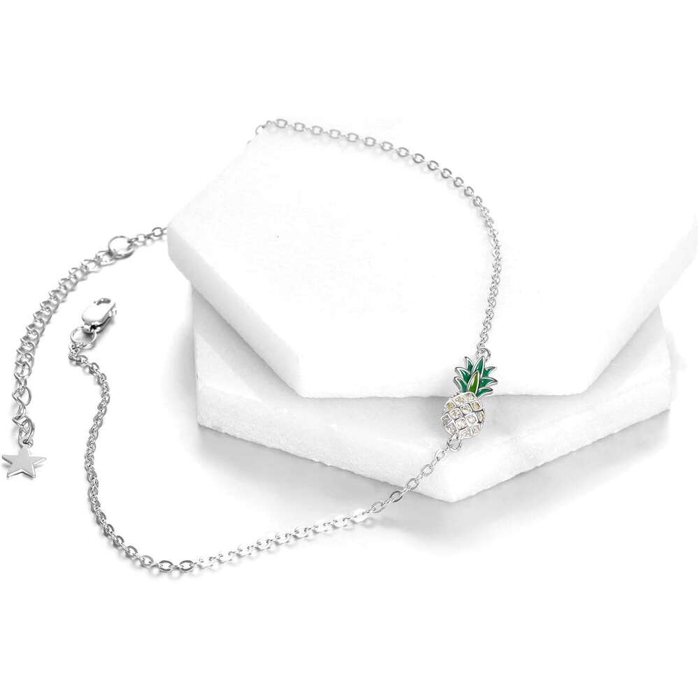 Pineapple/Mushroom/Star/Mountain Anklets Sterg Sier Adjustable Chain k Ankle Bracelets Beach Anklet Jewelry for Women Teens
