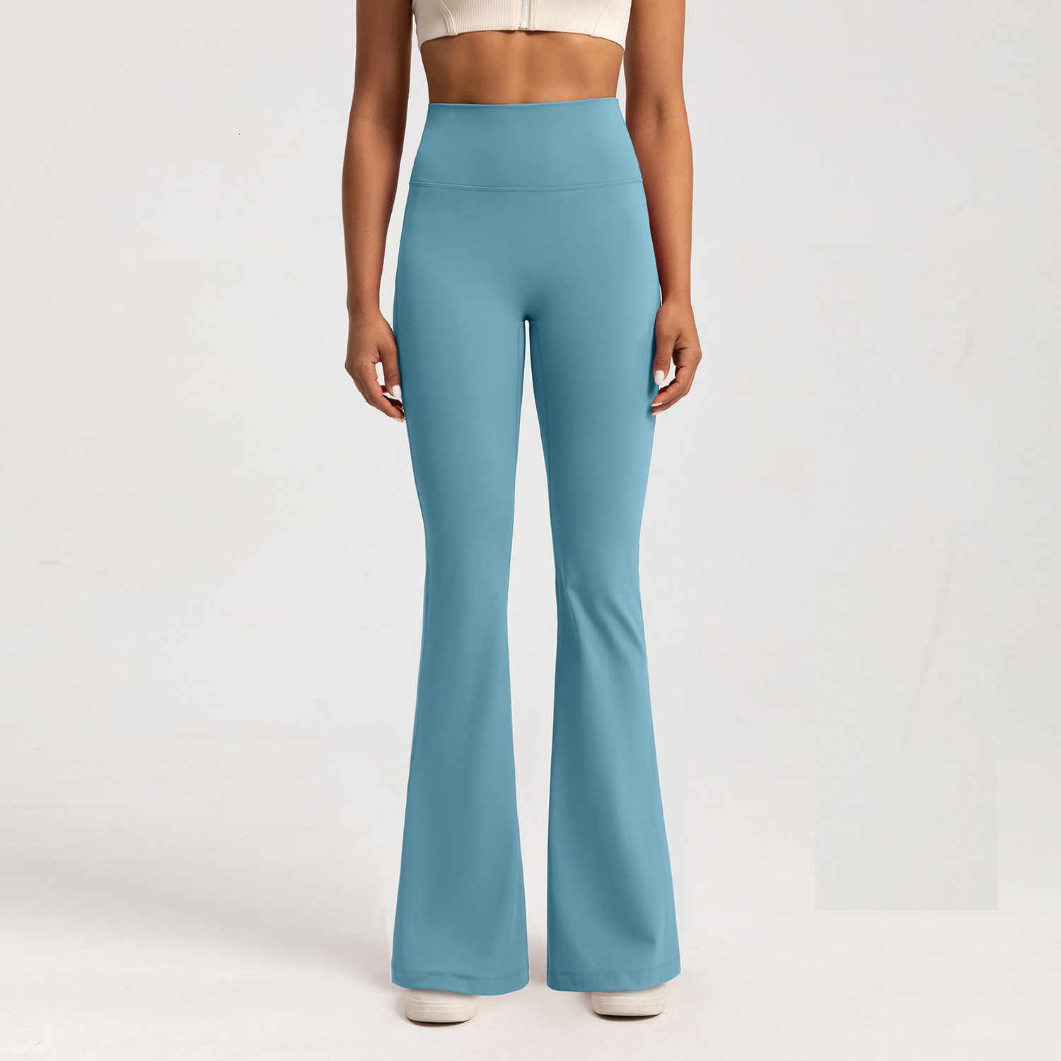 High-End Slim Yoga High Waist Wide Leg Pants Bottoms Breathable Gym Casual Sports Bell Leggings Female