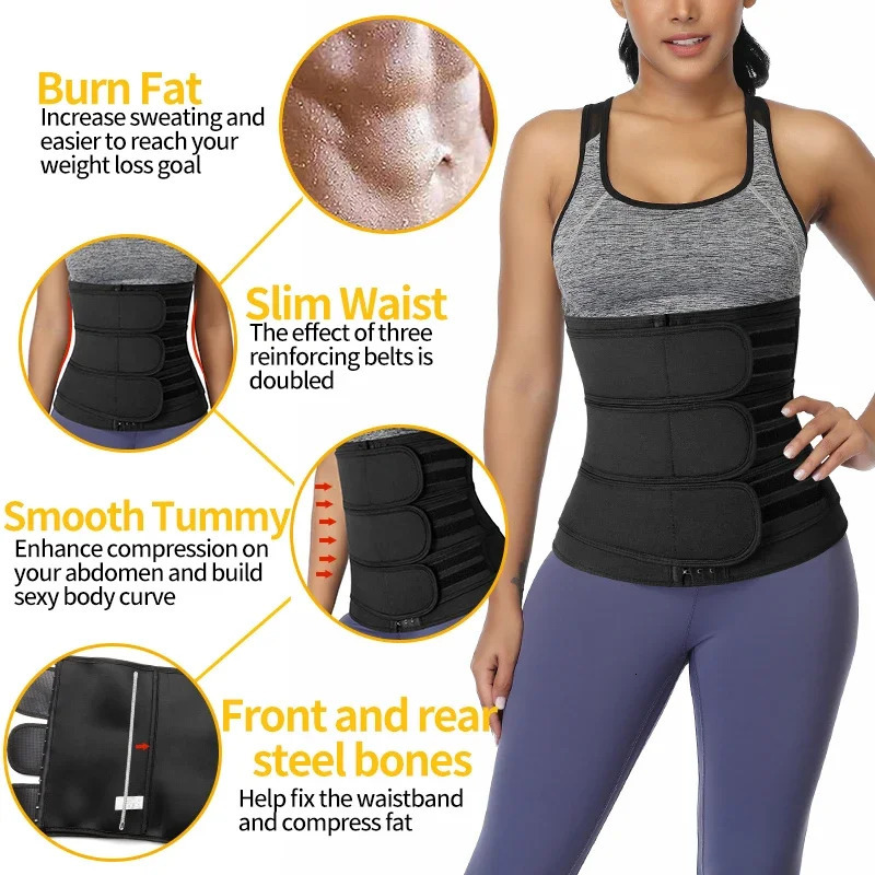 Neoprene Sweat Body Shaper Waist Trainer Belts Shapewear Girdle Tummy Control Slimming Fat Burning Postpartum Sheath Belt 241225