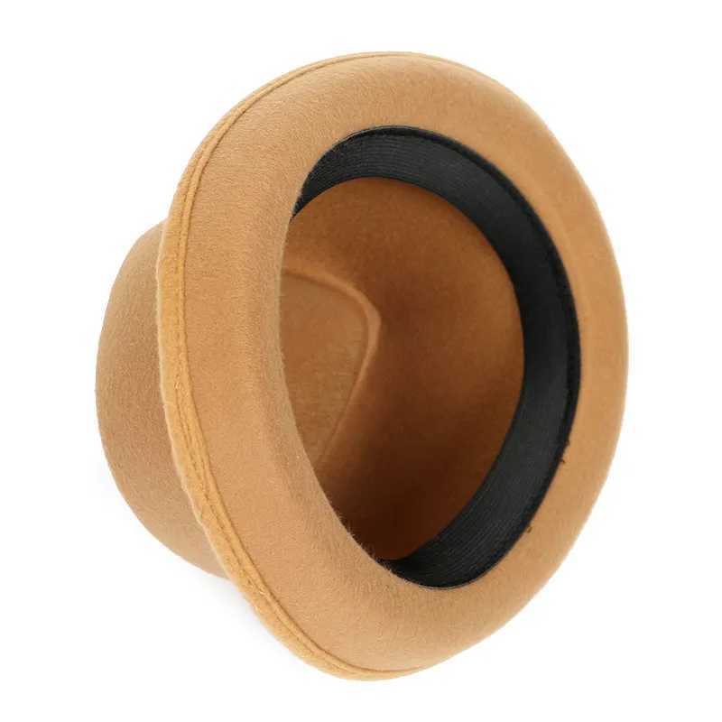 Classic Fedoras Mens Hat Fashion Autumn 2024 Solid Winter Short sleeved Fedora Jazz Top Hat Womens Black Gentleman Felt C W241225