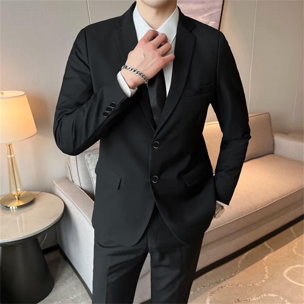 T1227Men's suit Korean style groom wedding formal suit slim fit best man