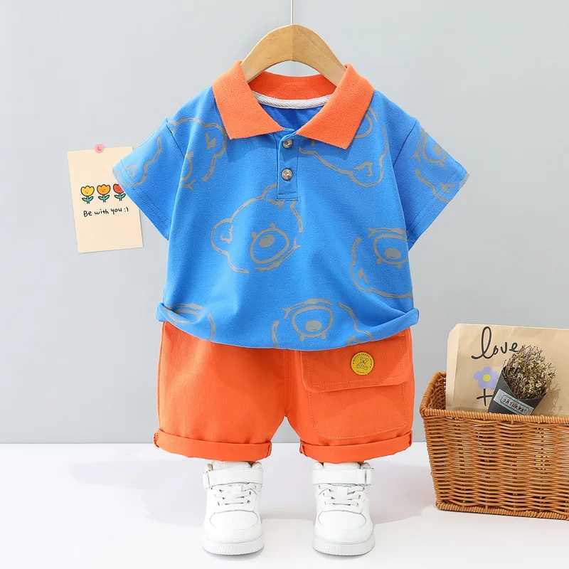 Clothing Sets Fashion Summer Kids Baby Boys Clothes Suits Cartoon Bear T-Shirt+Shorts Casual Clothes Outfit Infant Girls Clothing 2PCS/SetY241225SRYB