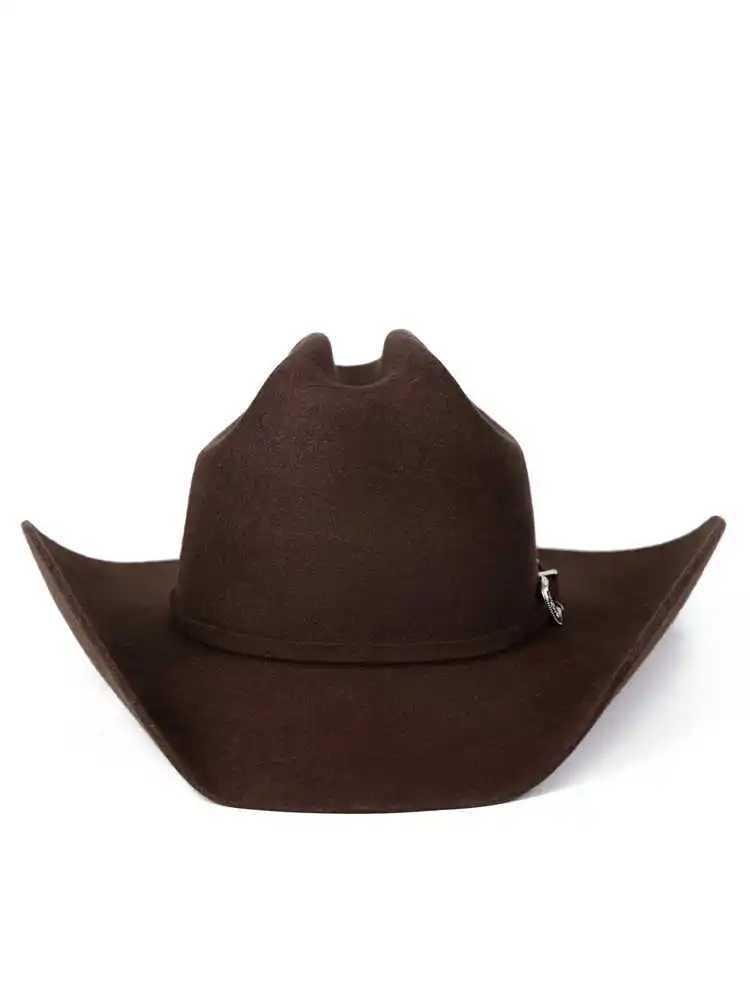 Western style wool felt cowboy hat mens large size XL 60CM 61CM dyed thread Fedora W241225
