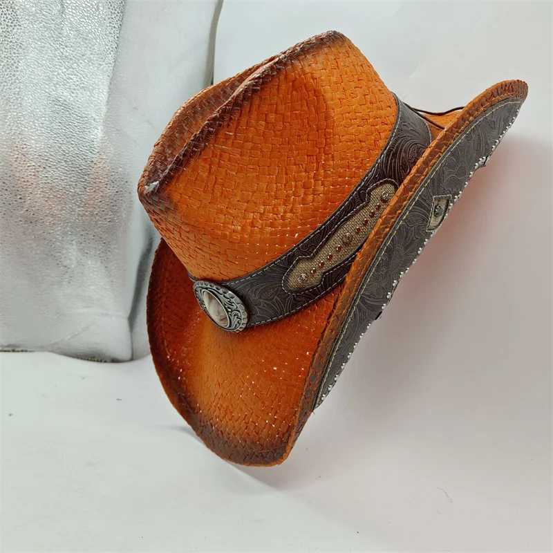 Surprise Cowboy Hat Str Thick Edition Mens and Womens Jazz Cowboy Hat Str Hat Sun Hat Western Straw Hat Vaquero W241225