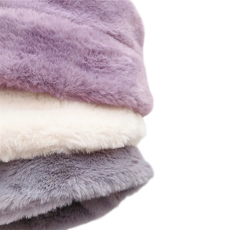 Winter Hat for Kids Faux Fur Bucket Girls Boys Cap Children Warm Baby Accessories 25Y 241225