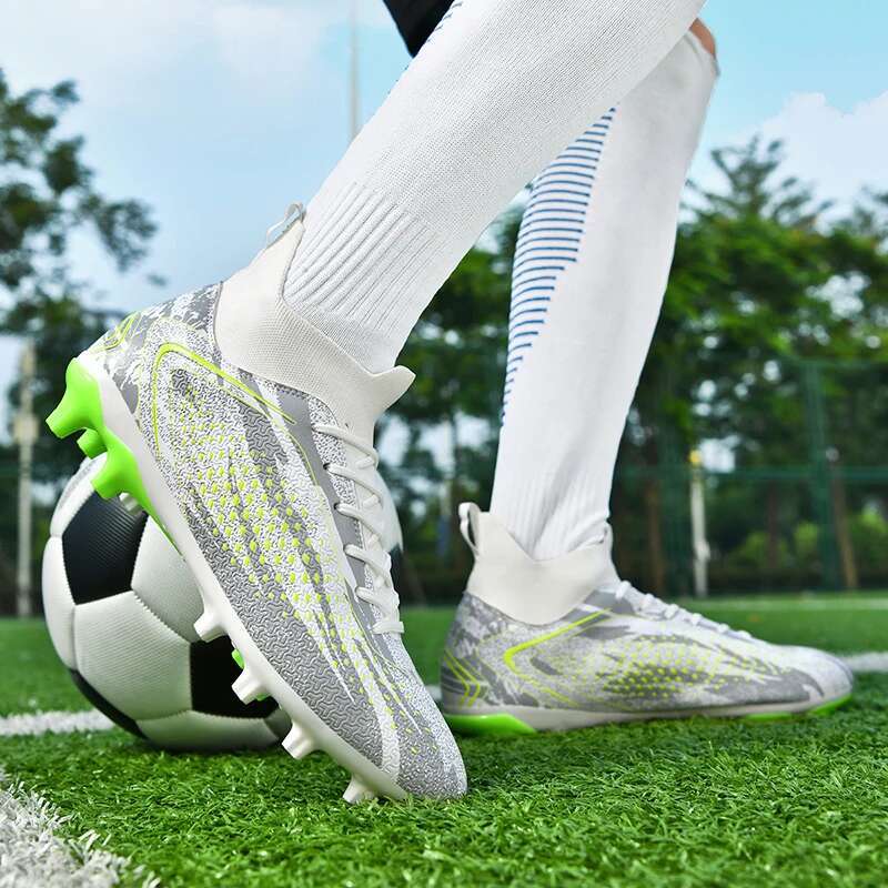 Men Society High Quality TF/FG Long Spikes Soccer Shoes Ultralight Cleats Sneaker Indoor Original Football Boots
