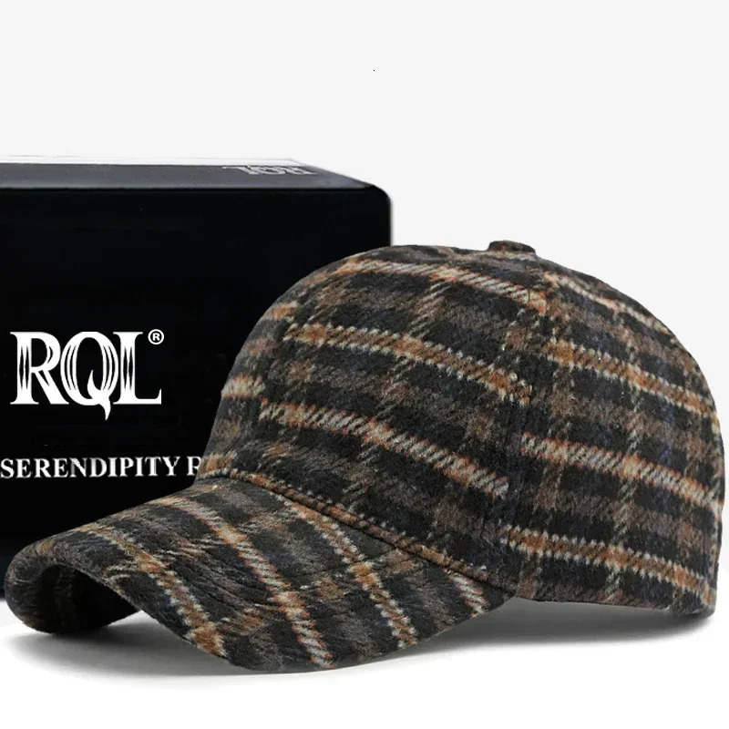 Thick Windproof Wool Check Baseball Cap Truckers Hat Outdoor Winter Structured Plaid Checked Print for Men Women Keep Warm 241225