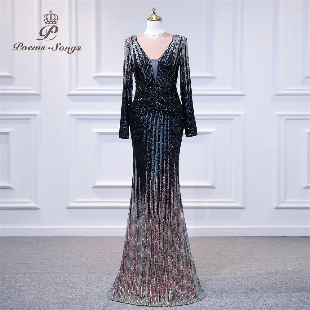Elegant dress women for wedding party Long sleeve evening dress vestidos de fiesta robe de soiree de mariage party dress 241223