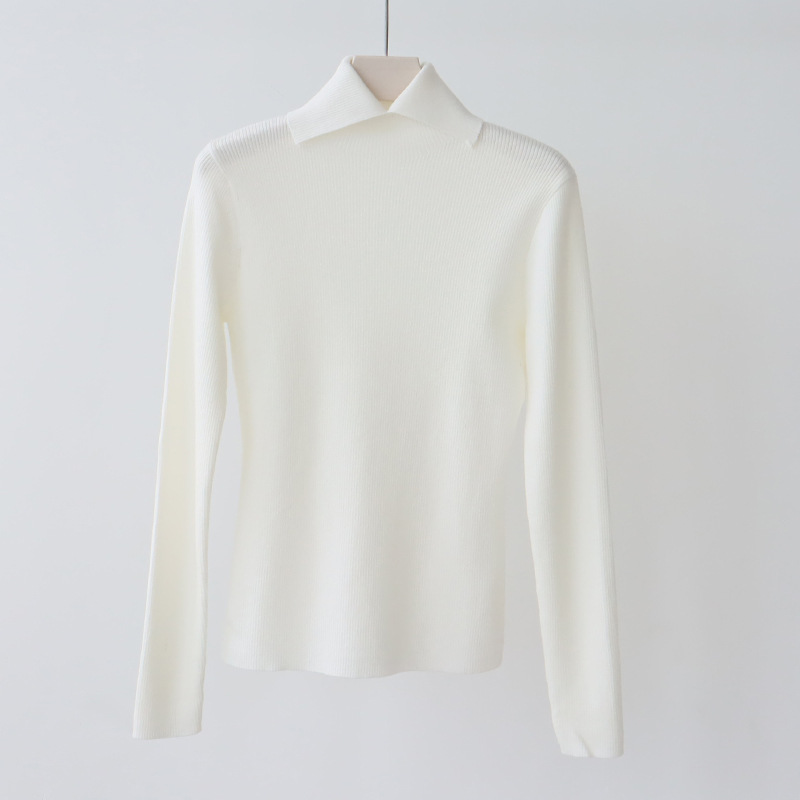 9484ams Elegant Ladies' Round Neck Cashmere Sweater with Color Blocking - Cozy Knitted Top for Cold Seasons