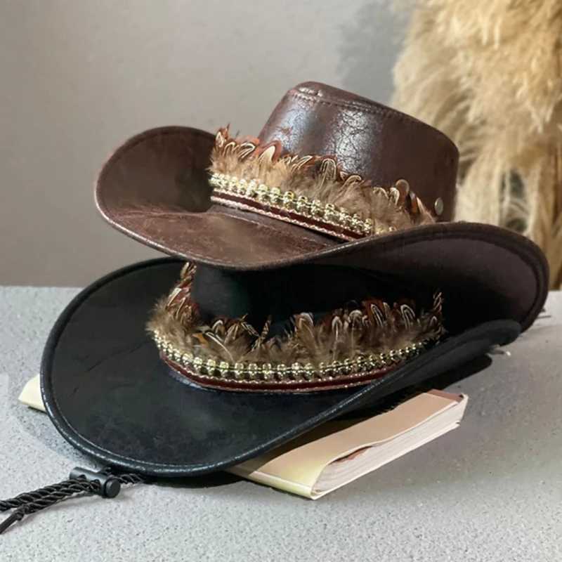 Handmade denim hat wide Brim denim hat suitable for female doctor parties W241225