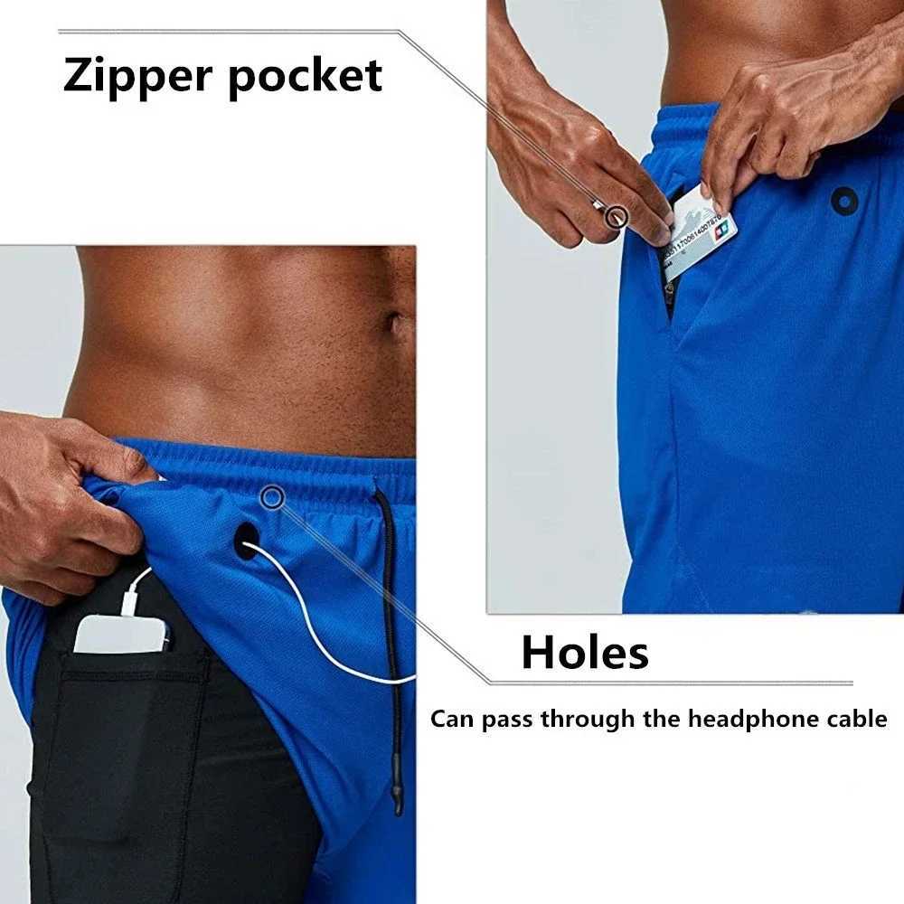 2024 Newest Running Shorts Men 2 in 1 Training Gym Shorts Fitness Men Joggers Jogging Summer Sports Shorts Workout Short PantsXJ241226
